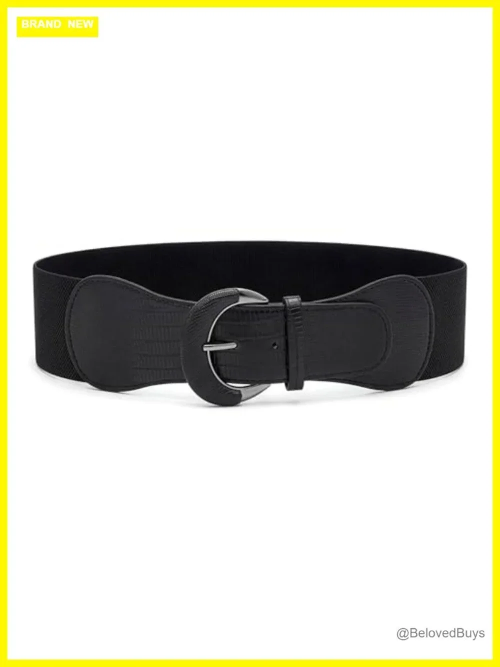 Faux Leather Buckle Waist Belt Adjustable Stretch